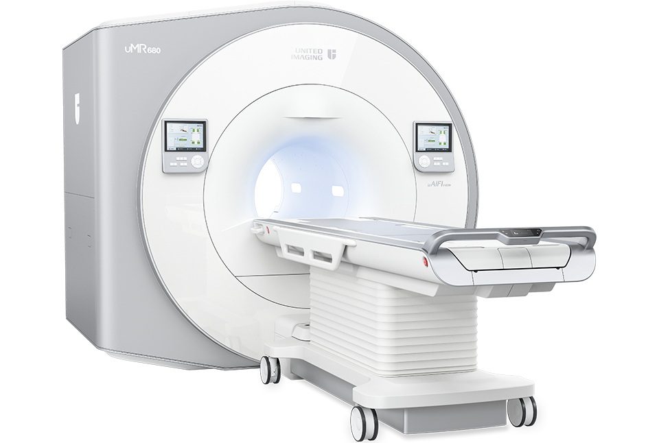 uMR 680 1.5T MRI with Technologist tending to a patient on the MR table​